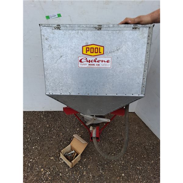 ** Pool "Cyclone" Galvanized Seed Spreader with Mount - Pickup Only
