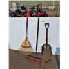 Image 1 : ** Square Shovel, Leaf Rake, Garden Hoe, Lawnmower Blade  and Misc - Cannot Ship