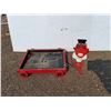 Image 1 : ** Custom Made Cart 32" x 27" x 7", Outdoor Cowhead Decor and Homemade Hand Mirror - Cannot Ship