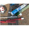 Image 4 : ** Outdoor Folding Chair 17" x 25", Rollo Puzz, Baseball Bat, Various Game Balls, Paddle and Misc Ca