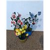 Image 1 : **(3) Decorative Yard Flowers 37" - Red, Blue Yellow, Cannot Ship