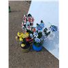 Image 2 : **(3) Decorative Yard Flowers 37" - Red, Blue Yellow, Cannot Ship
