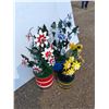 Image 3 : **(3) Decorative Yard Flowers 37" - Red, Blue Yellow, Cannot Ship