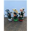 Image 1 : **(3) Decorative Wooden Flowers, Cannot Ship