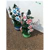 Image 2 : **(2) Decorative Yard Flowers 37" - Red, Blue, Cannot Ship