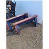 Image 2 : **(2) Wooden Sawhorses and Folding Chair, Cannot Ship