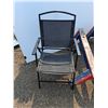 Image 4 : **(2) Wooden Sawhorses and Folding Chair, Cannot Ship