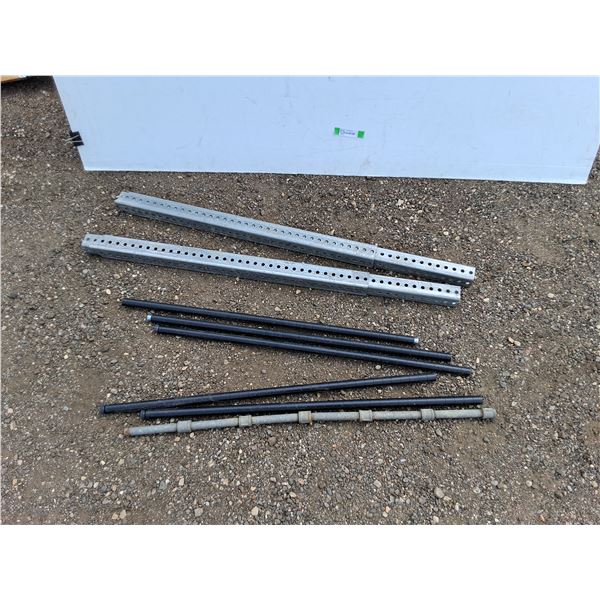 **Galvanized Steel Sign Posts and (6) Straight Metal Hose- CANNOT SHIP AS IS