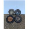 Image 1 : **(4) Pneumatic Wheels - Various Size, Cannot Ship