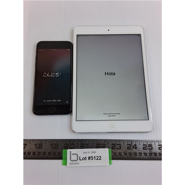 (2) Apple Devices (iPhone 6SE & iPad Mini2) Both Power On, As Is