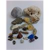 Image 3 : Assorted Rocks (Coral, Petrified Wood, Polished Stones), Splurt Card Game, Pens