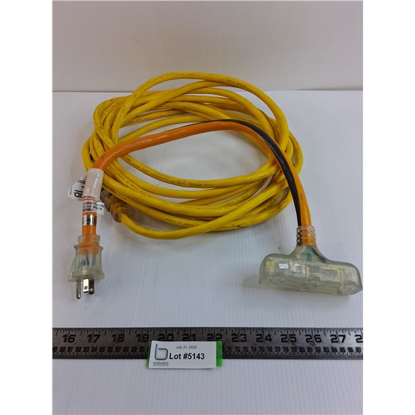 24ft Electrical Extension Cord, 2ft 3-Outlet Extension - Both Tested
