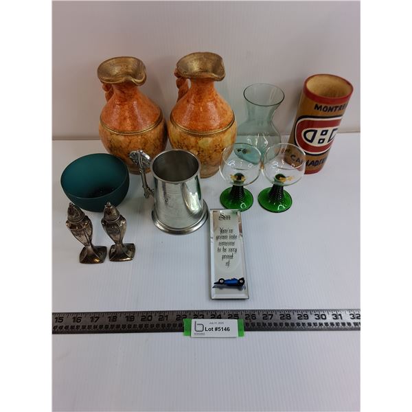 Assorted Glass/Pottery/Metal/Wood Wares