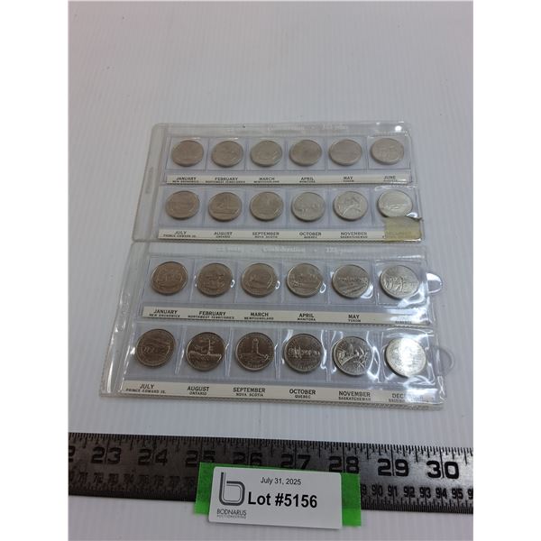 (2) Canadian "125 Year Confederation" Quarters Sets