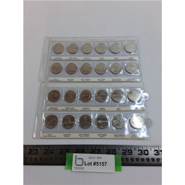 (2) Canadian "125 Year Confederation" Quarters Sets