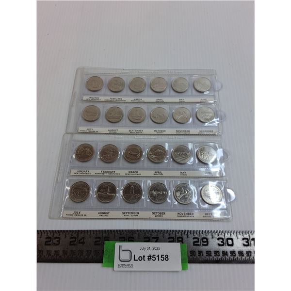 (2) Canadian "125 Year Confederation" Quarters Sets