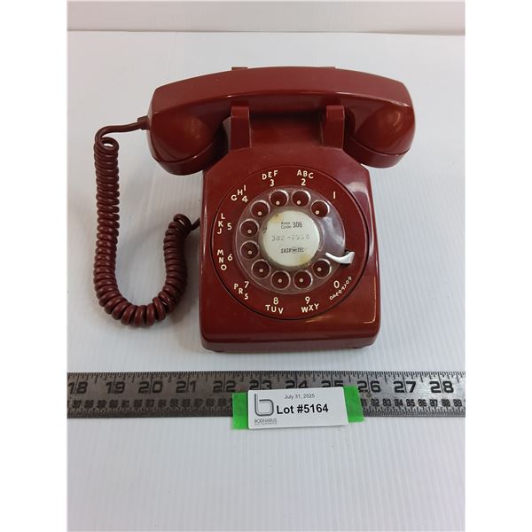 Vintage ITT Red Rotary Telephone