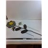 Image 1 : (3) Metal Garden Decor (Flower, Hummingbird, Turtle) - Longest 45" - Pickup Only