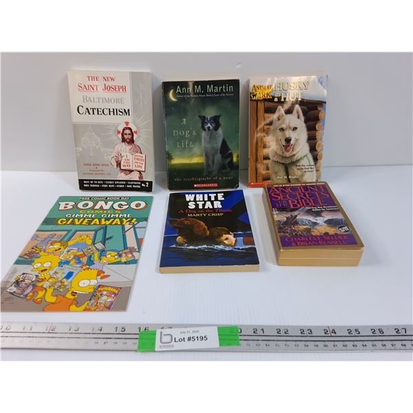 Assorted Books - Simpsons/Futurama Comic, White Star A Dog on the Titanic, Secrets Of the Bible, Hu