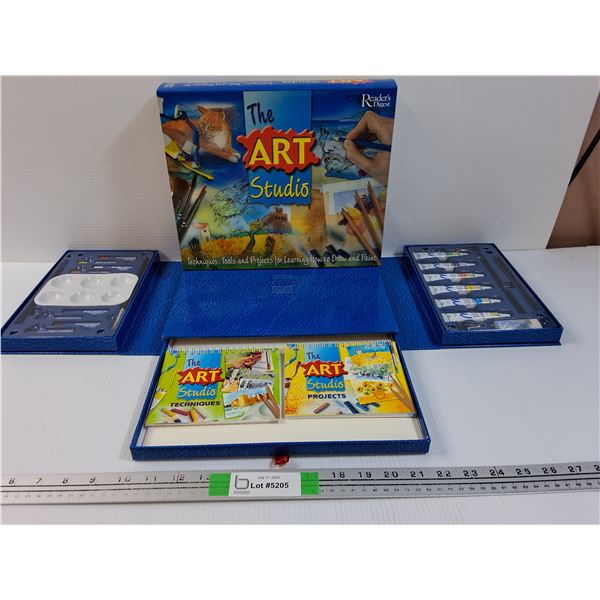 The Art Studio Art Kit - Includes: Water Color Paints, Oil Pastels, Technique/Project Booklets, Acce