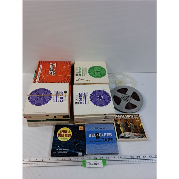 (24) Recording Tape Vintage Reels: Blanks, Apollo 8, Knight, Trubilt, Misc