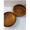 Image 2 : (3) Wooden Serving Bowls & Wooden Painted Vase