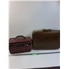 Image 1 : (2) Vintage Suitcases: Locking Burgundy Samsonite & Green Samsonite