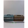 Image 1 : (2) Vintage Suticases: Blue & Beige Samsonite