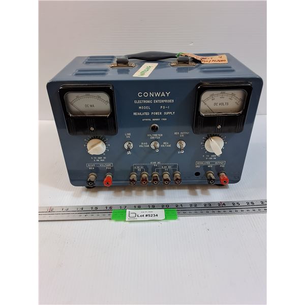 Vintage Conway Electronic Regulated Power Supply - Powers On, As Is