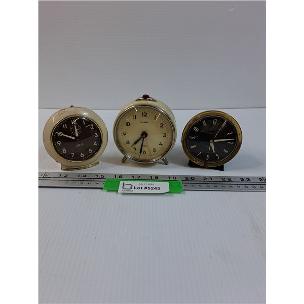 (3) Vintage End Table/Desk Clocks - Allegro & Baby Big Ben - As Is