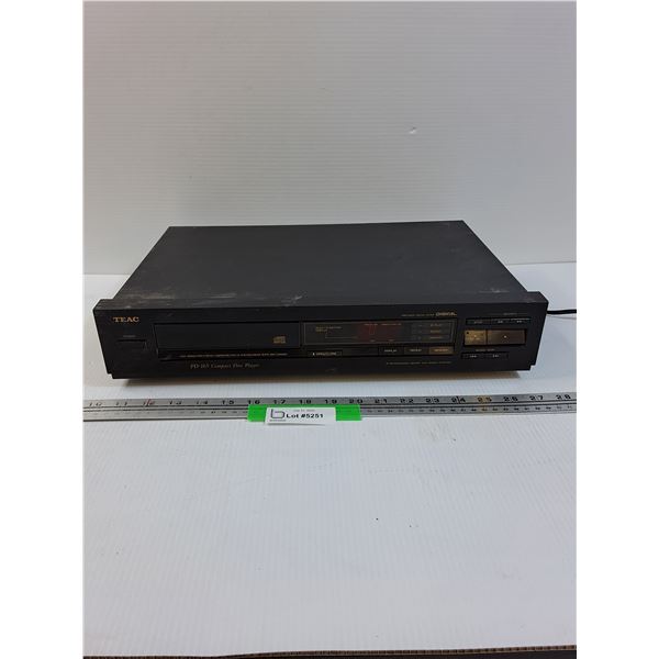 Teac CD Player - Model PD - 165 - Powers On, As Is