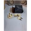 Image 3 : (4) Planters & Clock & Vintage Plug Converter Adapters