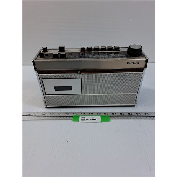 Philips Vintage Cassette & Radio Player - As Is