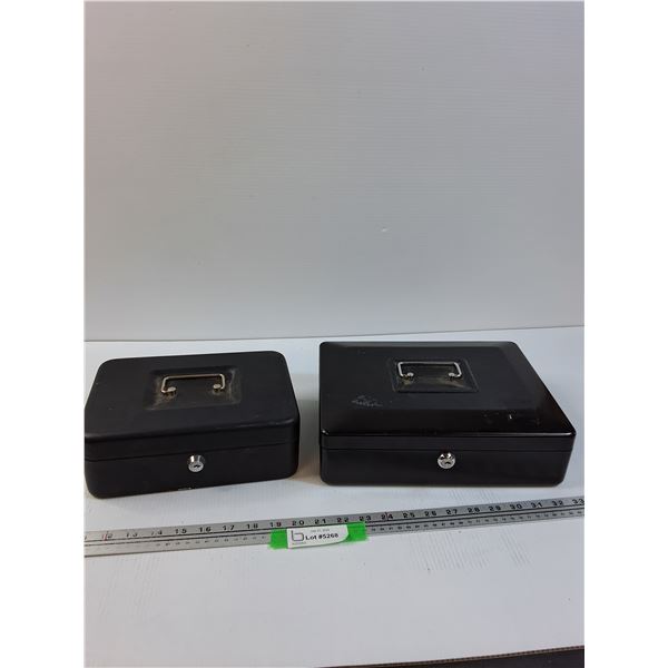 (2) Metal Lock Boxes - No Keys
