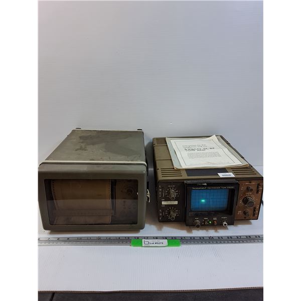 Telequipment Osciloscope - Type D1010 & Hewlett Packard Graph Recorder - Powers On - As Is