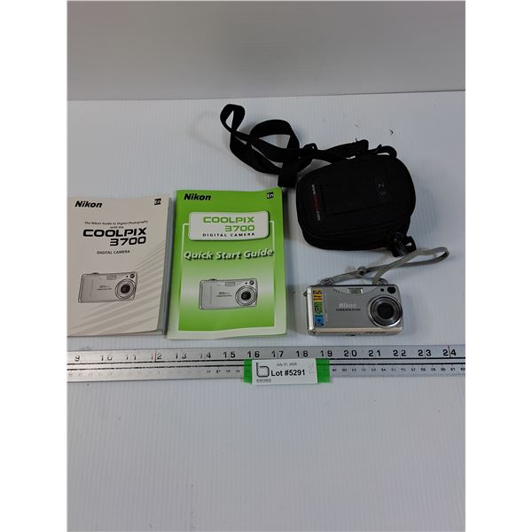 Nikon Cool Pix 3700 Digital Camera w/Case & Manuals
