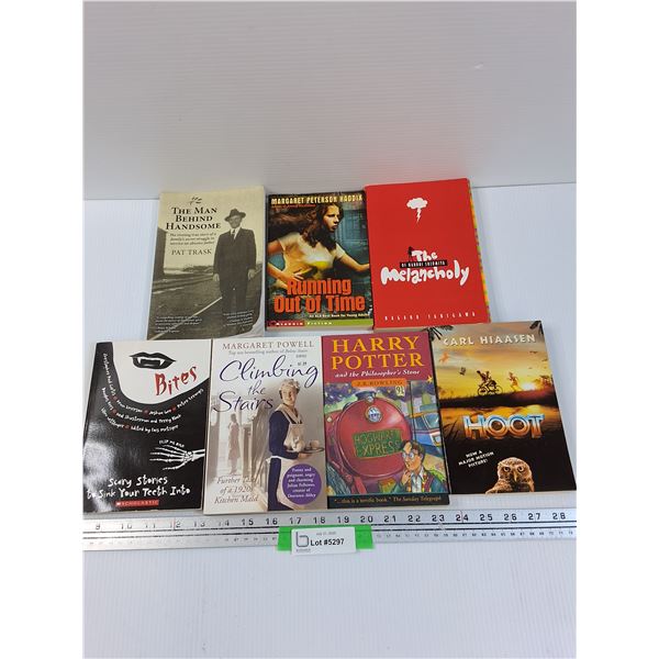 (7) Books: Harry Potter, Hoot, Melancholy, Bites, Misc