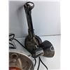 Image 4 : Hanging Light Fixture, Desk Lamp, Magnum Gatorline, Thermometer, Circular Saw Blades and Milk Crate