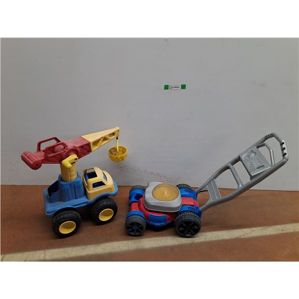 Fisher Price Lawnmover and Heavy Duty Crane Truck Toys - PICK UP