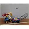Image 1 : Fisher Price Lawnmover and Heavy Duty Crane Truck Toys - PICK UP