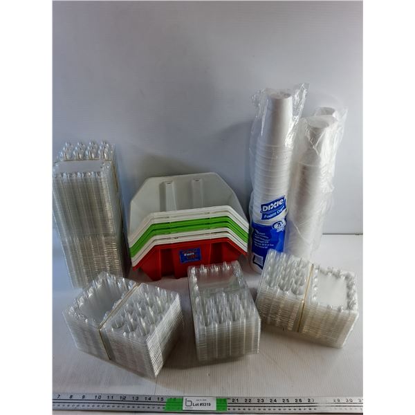 Plastic Trays, Stackable Storage Bins and Foam Cups - Cannot Ship
