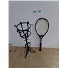 Image 1 : 26" x 8" Planter Stand and Tennis Racket - PICK UP
