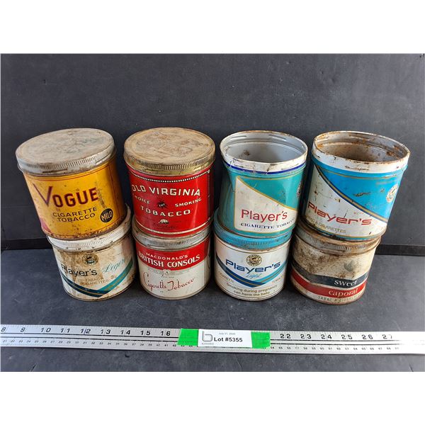 Vintage Tobacco Tins - Vogue, Sweet Caporal and Old Virginia