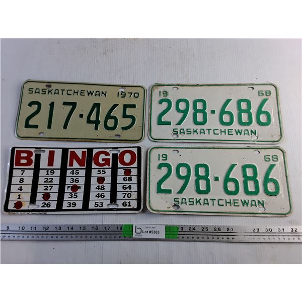 Vintage Saskatchewan License Plates