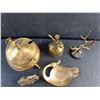 Image 4 : Brass Sugar Pot with Lid, Oil Can, Brass Swan Tray and Brass Decor