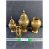 Image 1 : (3) Brass Urns and Brass Cream Can Ornament
