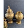 Image 3 : (3) Brass Urns and Brass Cream Can Ornament