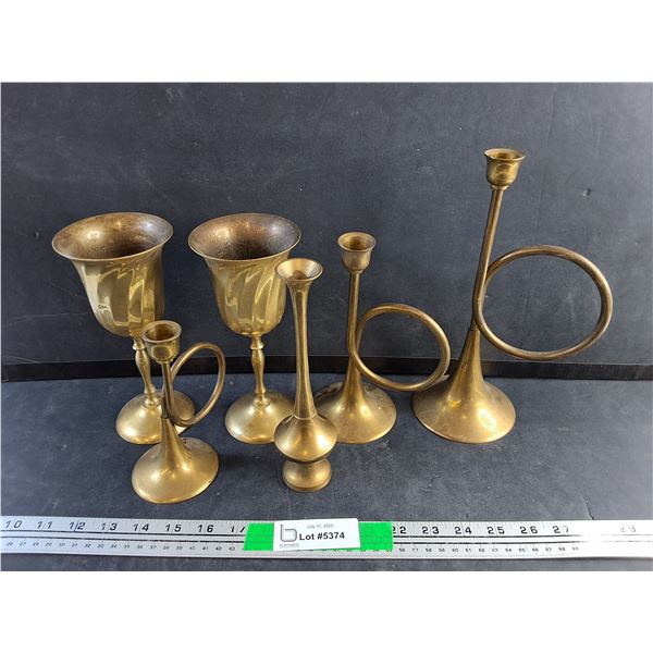 Brass Goblets and Candle Holders