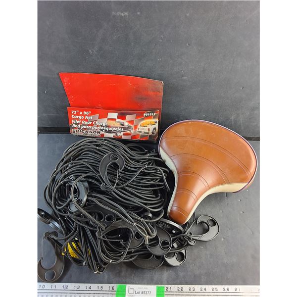Cargo Net and Columbia Bicycle Saddle