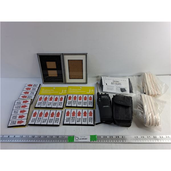 Radio Shack Marine Transceiver - As Is, Picture Frames 8" x 5", Gait Belts, Self Adhesive Flags,Misc